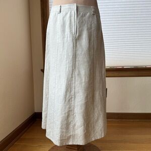 Liz Claiborne 100% Linen Cream Women's maxi Skirt size 12